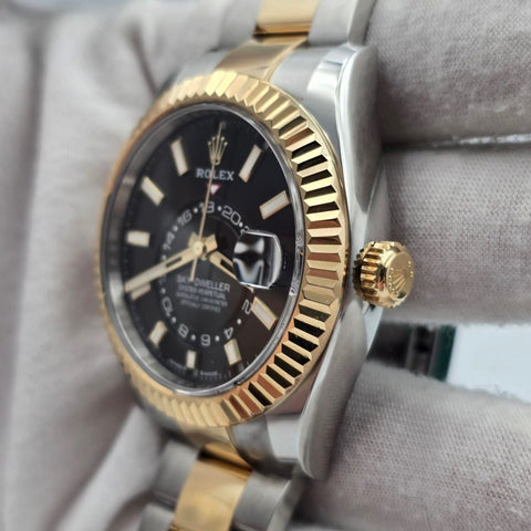 2024 FULL SET Rolex Sky-Dweller 42mm Two Tone 18K Gold Oyster Black Dial 336933