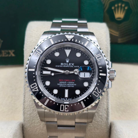 2023 FULL SET Rolex Sea-Dweller Black Red Letters Stainless Steel 43mm 126600
