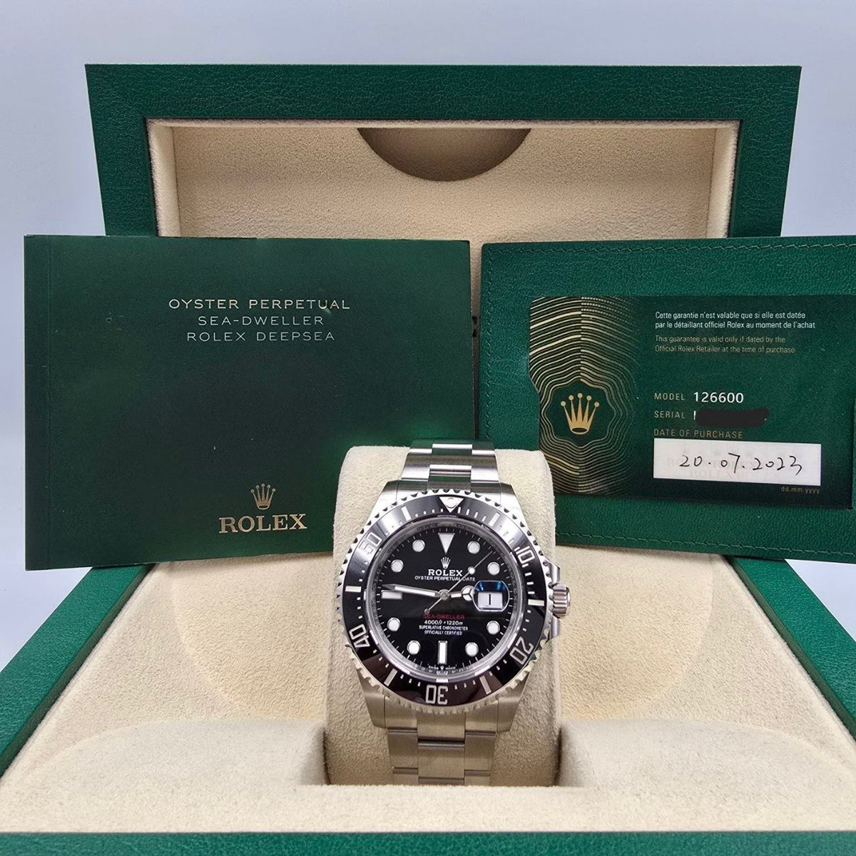 2023 FULL SET Rolex Sea-Dweller Black Red Letters Stainless Steel 43mm 126600
