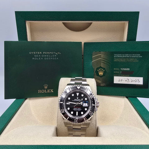 2023 FULL SET Rolex Sea-Dweller Black Red Letters Stainless Steel 43mm 126600