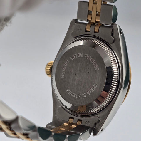 1990 Rolex Lady-Datejust Two Tone Jubilee Champagne Diamond Dial 26mm 69173