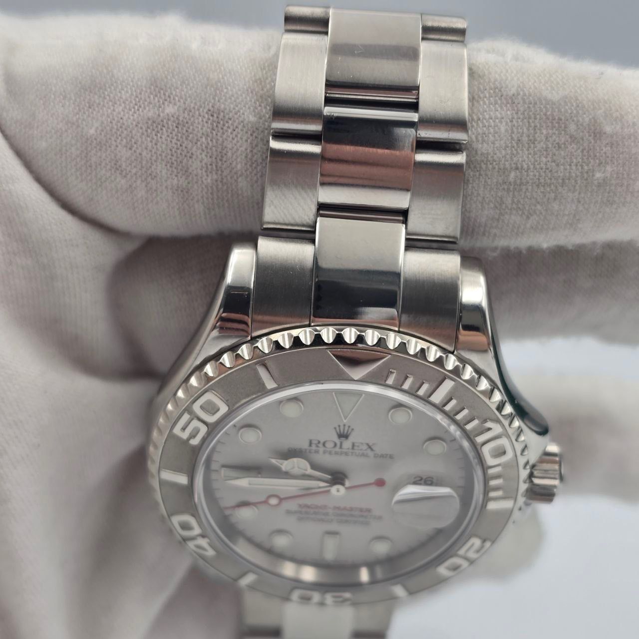 2003 PAPERS Rolex Yacht-Master Platinum Dial Bezel Stainless Steel 40mm 16622