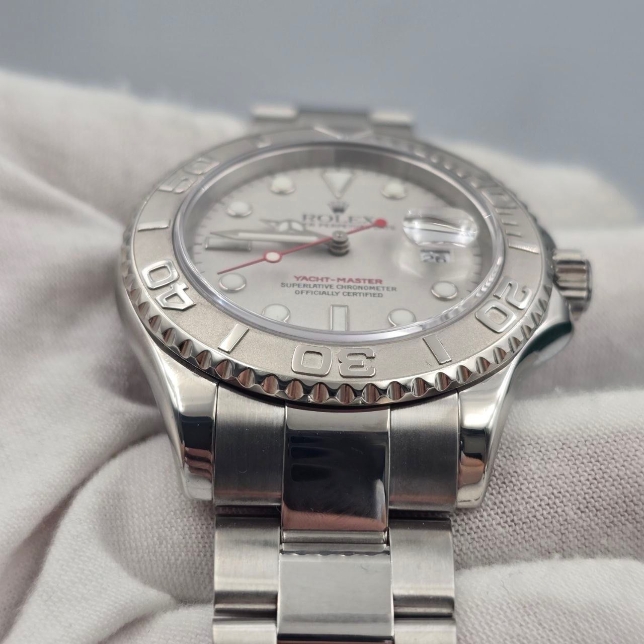 2003 PAPERS Rolex Yacht-Master Platinum Dial Bezel Stainless Steel 40mm 16622