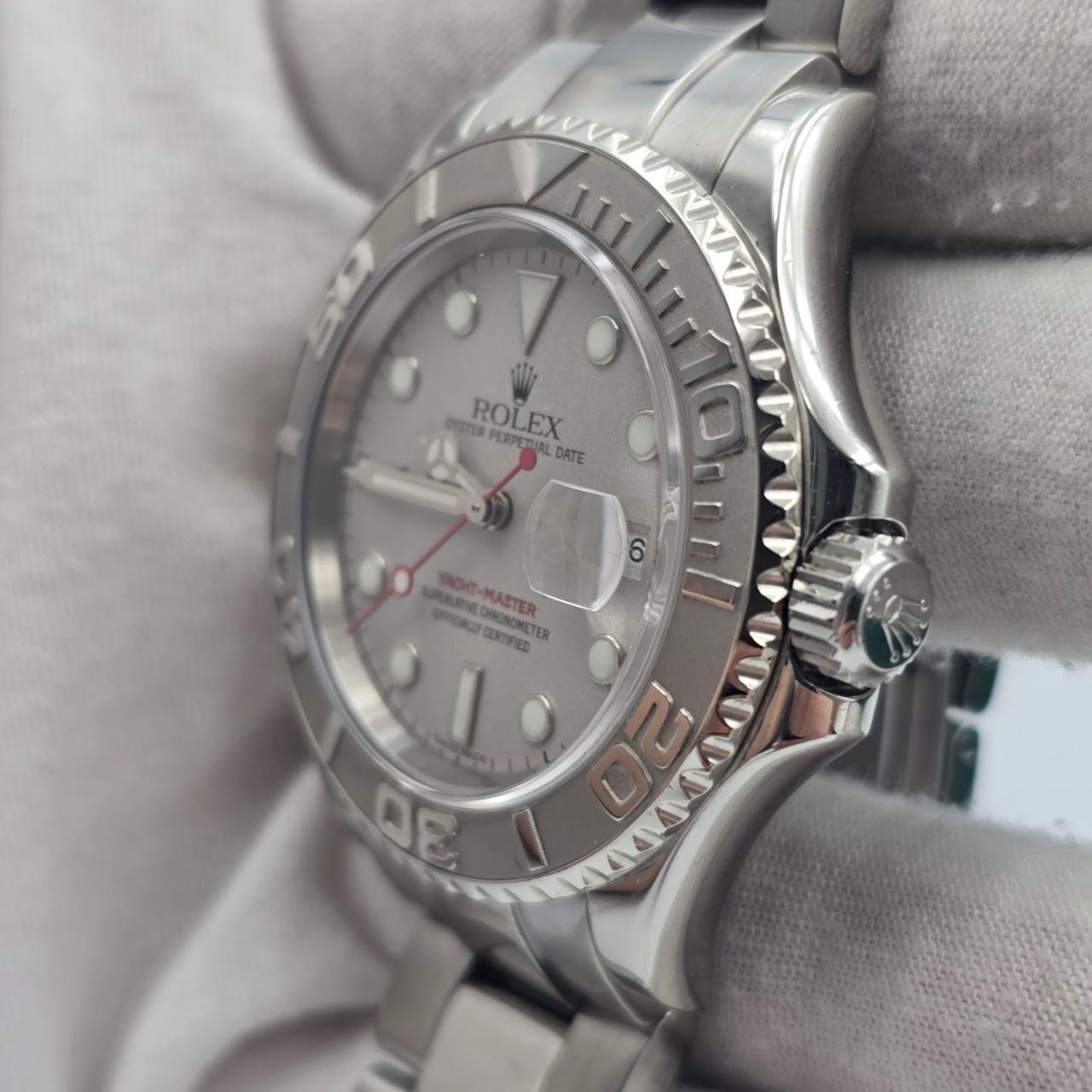 2003 PAPERS Rolex Yacht-Master Platinum Dial Bezel Stainless Steel 40mm 16622