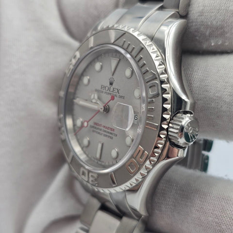 2003 PAPERS Rolex Yacht-Master Platinum Dial Bezel Stainless Steel 40mm 16622