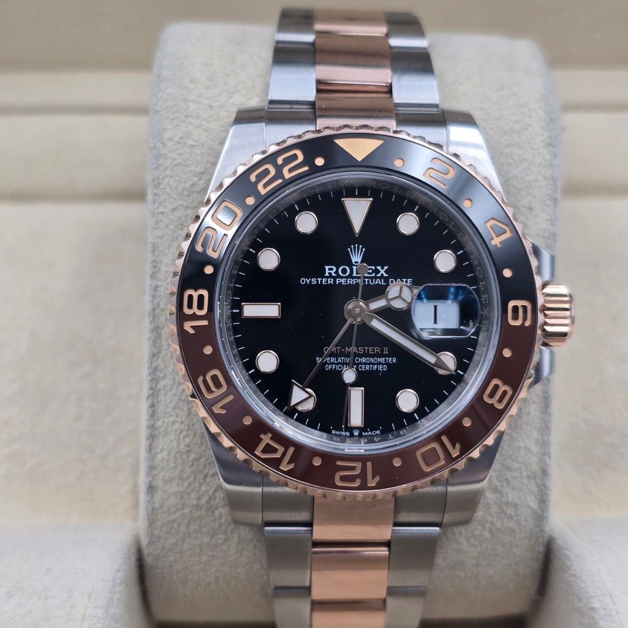 2021 Rolex GMT-Master II Rootbeer Two Tone Rose Gold Ceramic 40mm 126711CHNR
