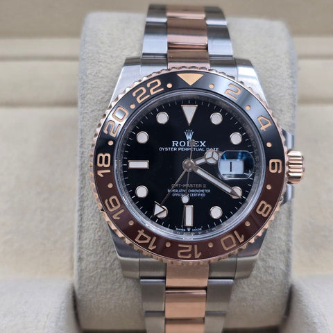 2021 Rolex GMT-Master II Rootbeer Two Tone Rose Gold Ceramic 40mm 126711CHNR