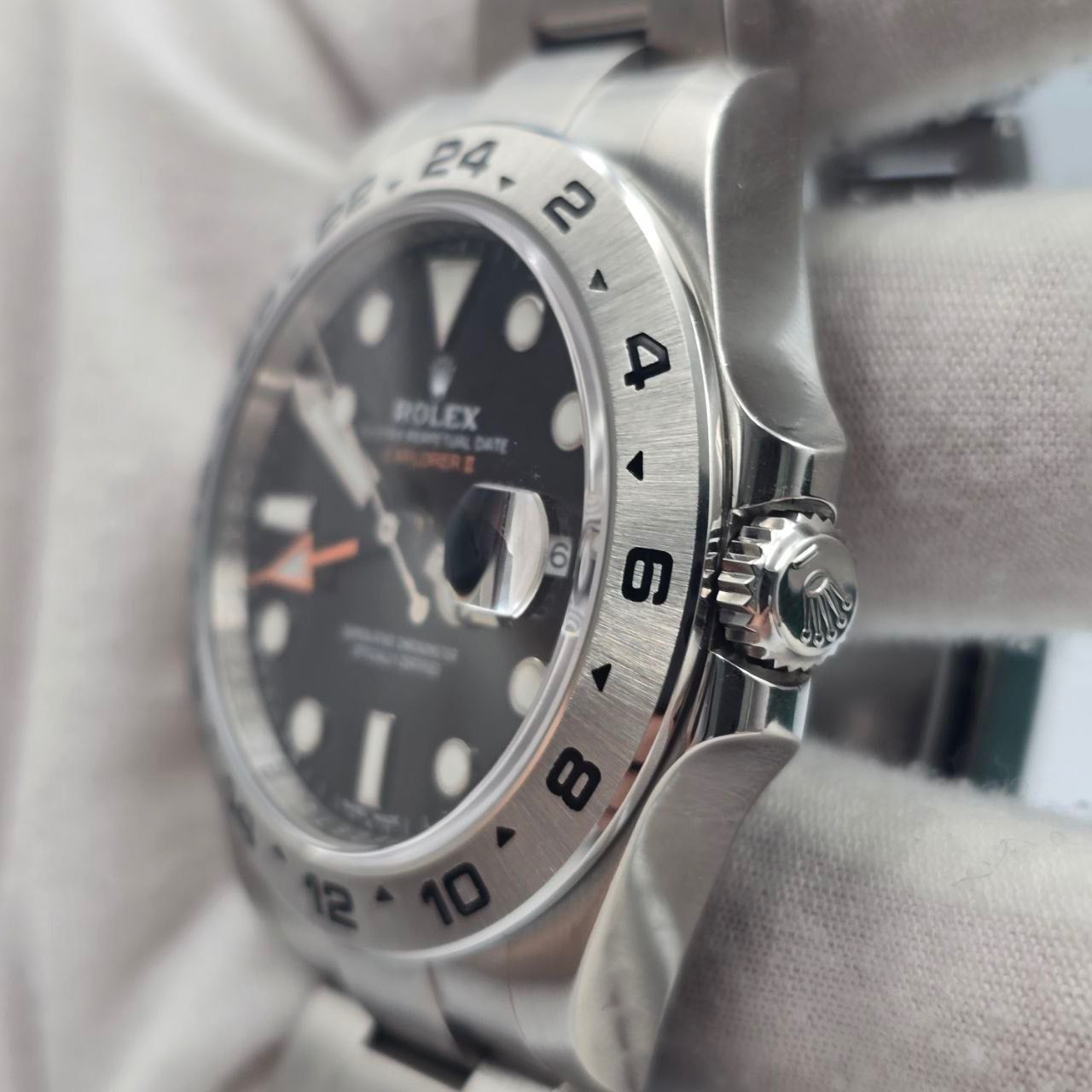 2019 FULL SET Rolex Explorer II Black Dial Orange Hand Stainless Steel 42mm 216570