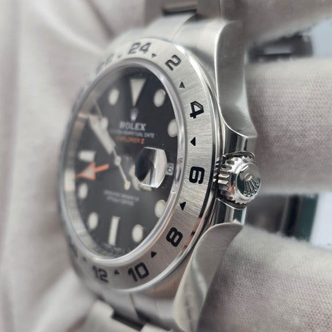2019 FULL SET Rolex Explorer II Black Dial Orange Hand Stainless Steel 42mm 216570