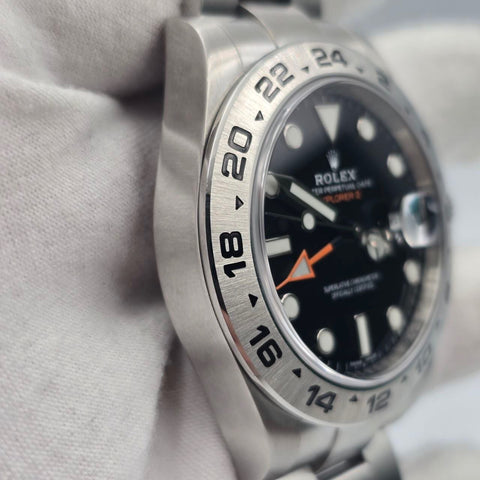 2019 FULL SET Rolex Explorer II Black Dial Orange Hand Stainless Steel 42mm 216570