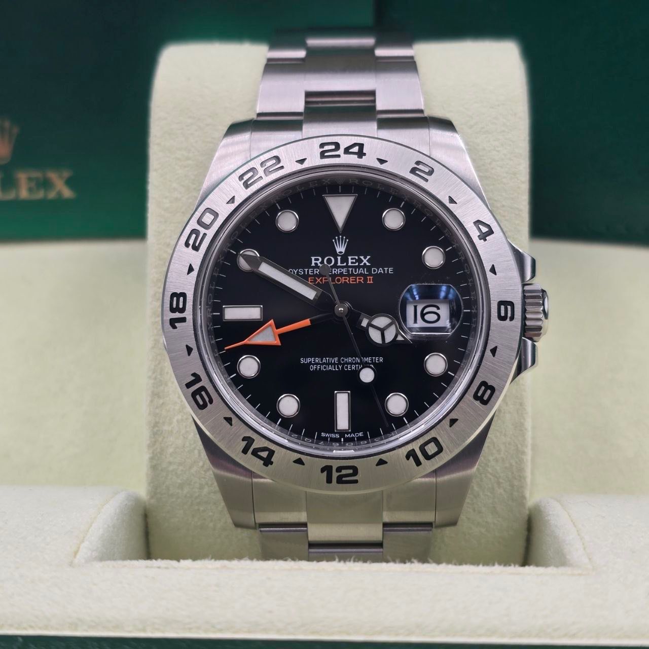 2019 FULL SET Rolex Explorer II Black Dial Orange Hand Stainless Steel 42mm 216570