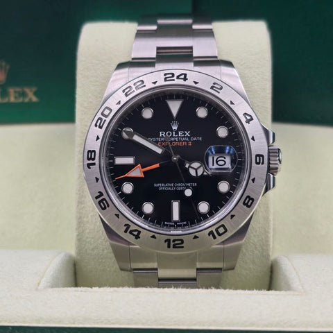2019 FULL SET Rolex Explorer II Black Dial Orange Hand Stainless Steel 42mm 216570