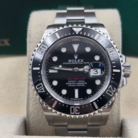 2019 FULL SET Rolex Sea-Dweller Black Dial Red Letters Stainless Steel 43mm 126600