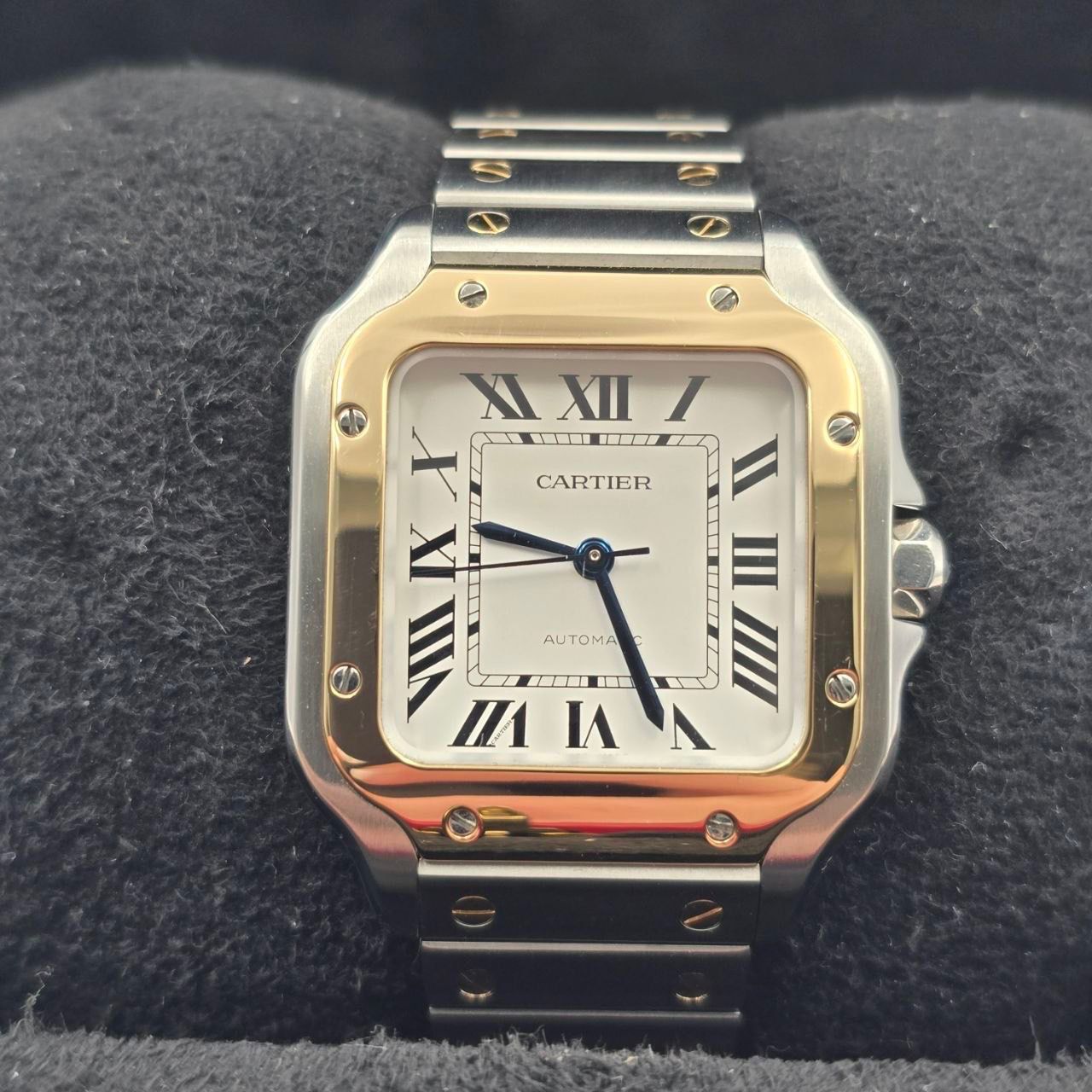 2023 FULL SET Cartier Santos De Cartier Two Tone White Dial Medium 35mm W2SA0016