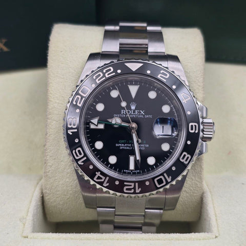2013 FULL SET Rolex GMT-Master II Green Arrow Steel Ceramic 40mm 116710LN