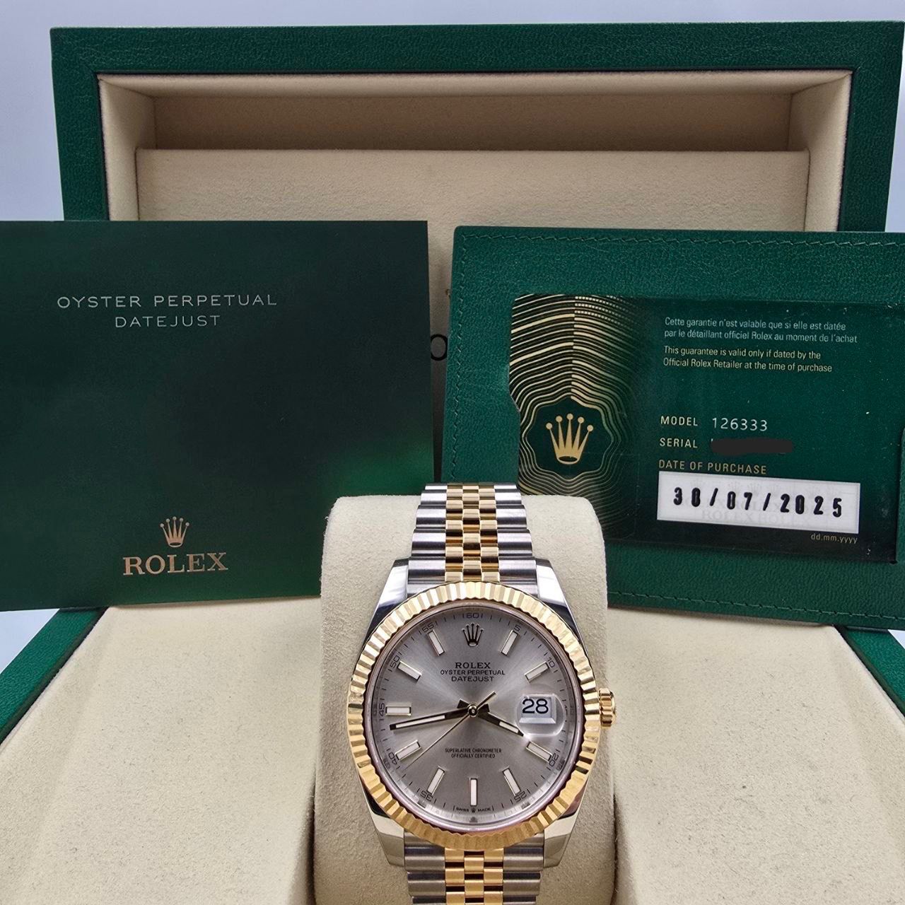2025 FULL SET Rolex Datejust 41mm Two Tone Silver Dial Jubilee 126333