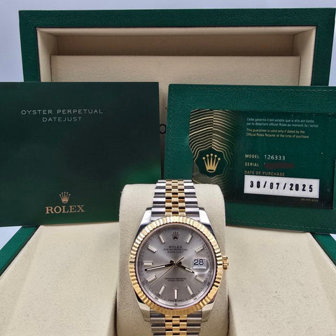2025 FULL SET Rolex Datejust 41mm Two Tone Silver Dial Jubilee 126333
