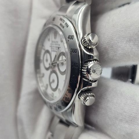 2011 PAPERS Rolex Cosmograph Daytona 116520 White APH Fat Buckle Steel 40mm BOX