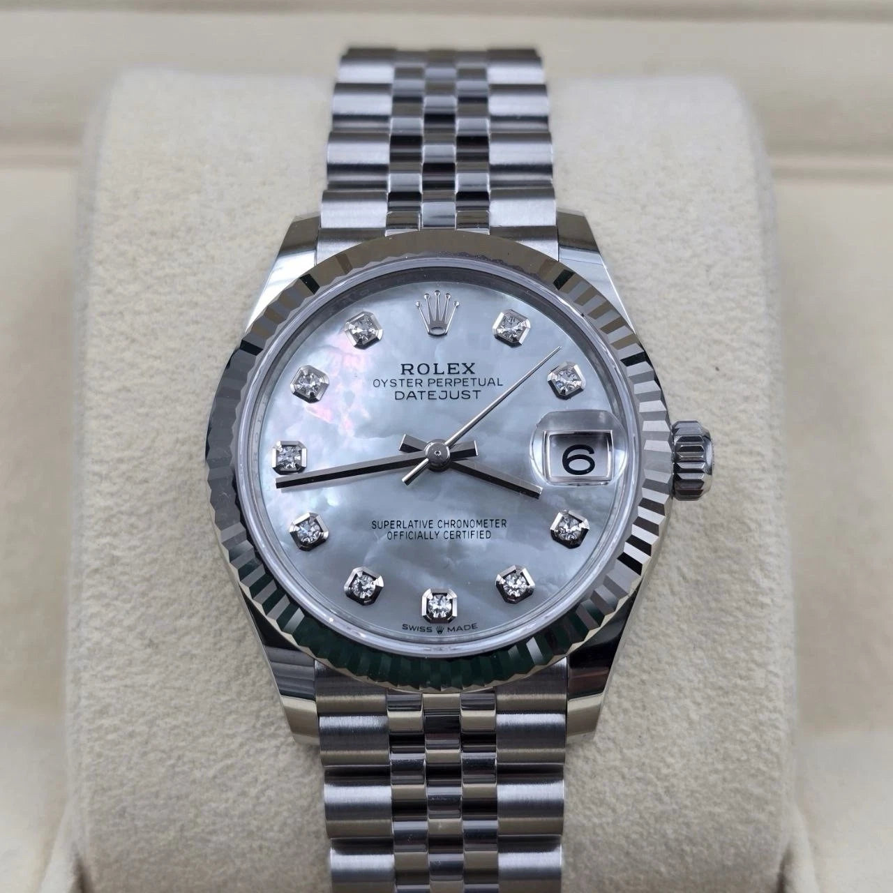 NEW 2026 Rolex Datejust 31mm Steel White Mother of Pearl Jubilee 278274