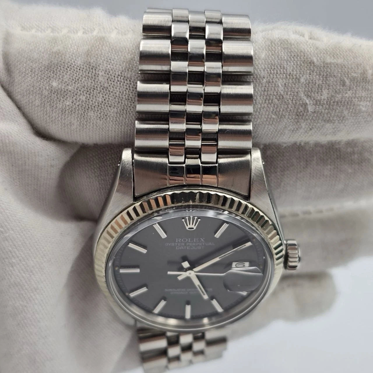 Rolex Datejust 1601 Stainless Steel Factory Grey Ghost Dial Jubilee 36mm Watch