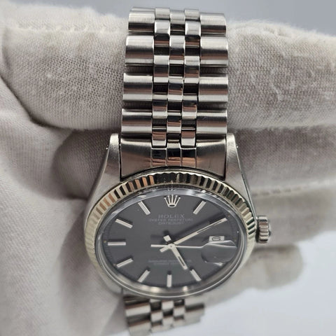 Rolex Datejust 1601 Stainless Steel Factory Grey Ghost Dial Jubilee 36mm Watch