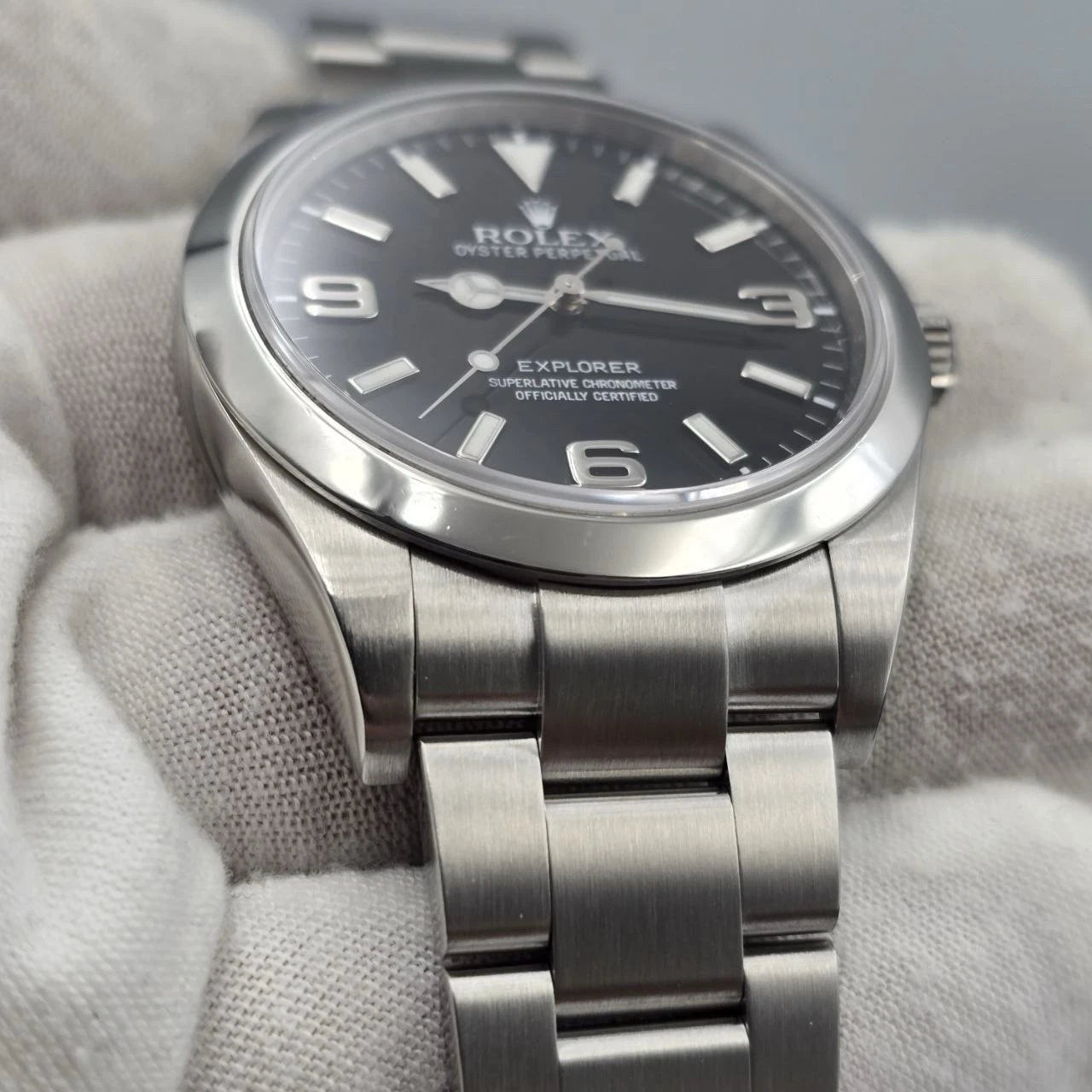 2010 Rolex Explorer I Black Stainless Steel 39mm Watch 214270