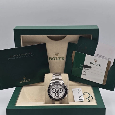 MINT 2024 RSC Rolex Daytona 116500LN White Panda Ceramic 40mm Steel Watch B+P