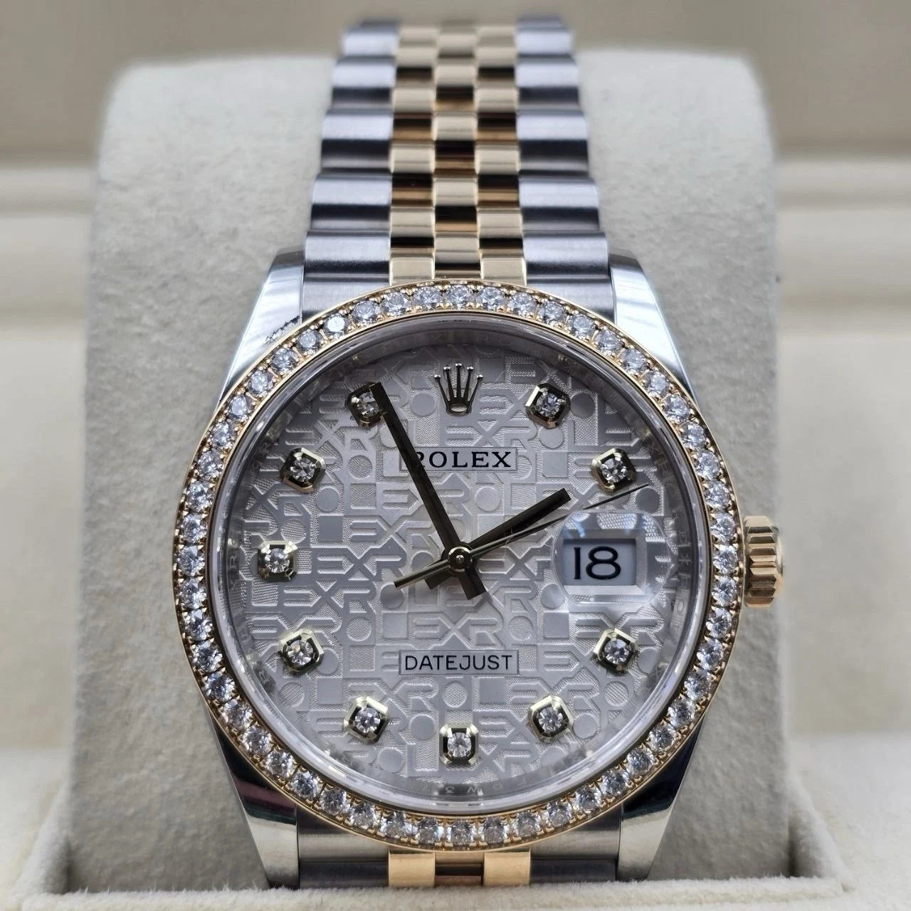 2020 Rolex Datejust 36mm Diamond Bezel Silver Computer Diamond Dial 126283RBR
