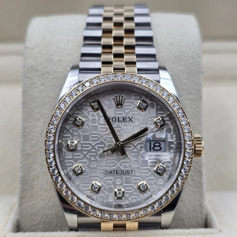 2020 Rolex Datejust 36mm Diamond Bezel Silver Computer Diamond Dial 126283RBR