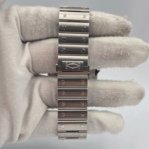 2025 PAPERS Cartier Santos de Cartier Steel Large White Dial WSSA0018 BOX