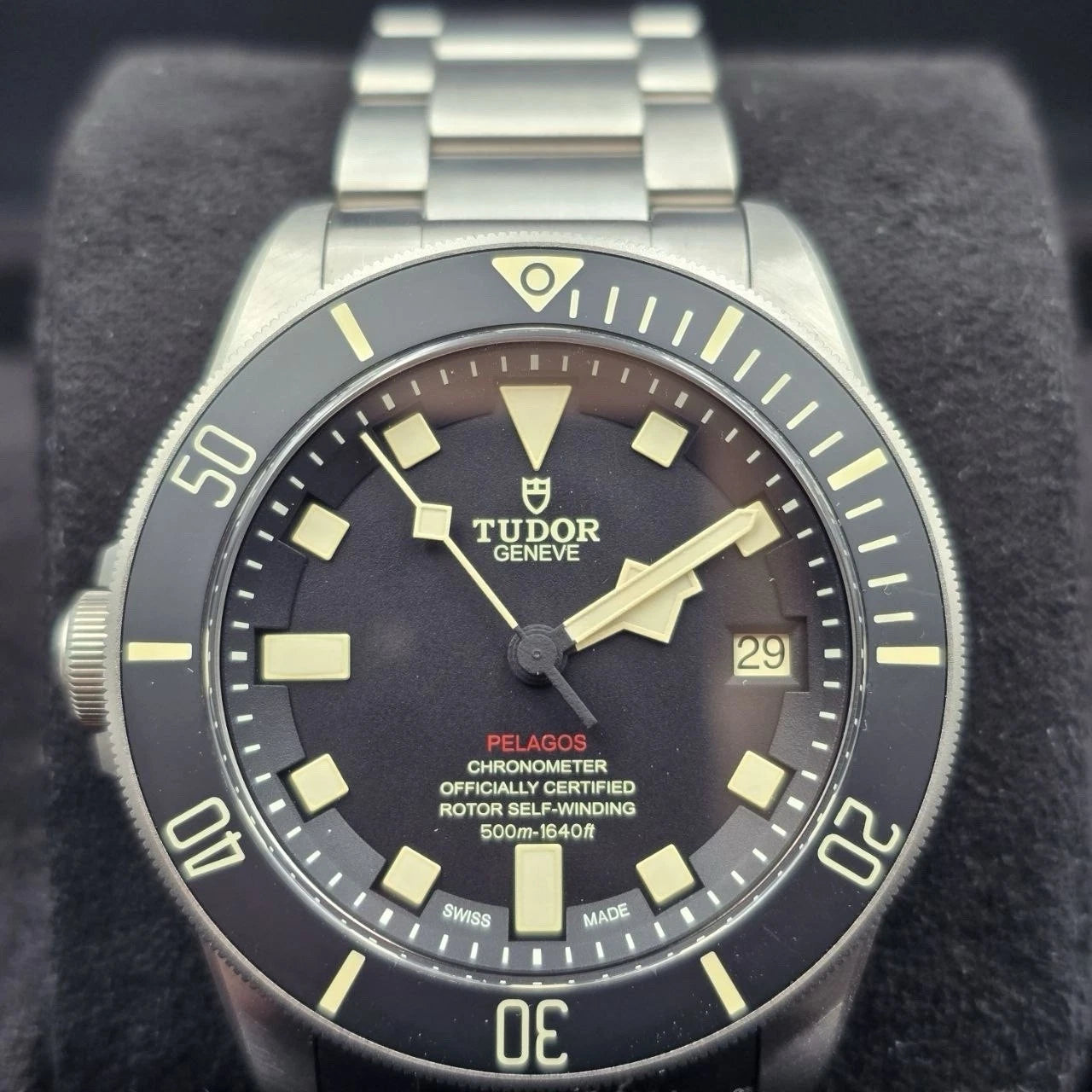 2025 PAPERS Tudor Pelagos LHD Black Dial Titanium 25610TNL Watch 42mm BOX