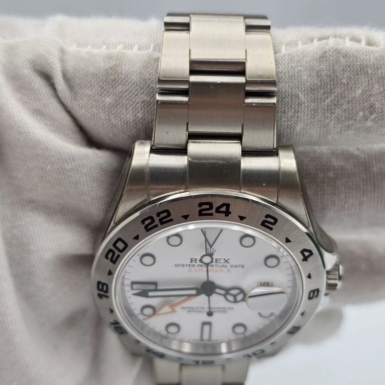 PAPERS 2019 Rolex Explorer II Stainless Steel White Orange 42mm Watch 216570 BOX