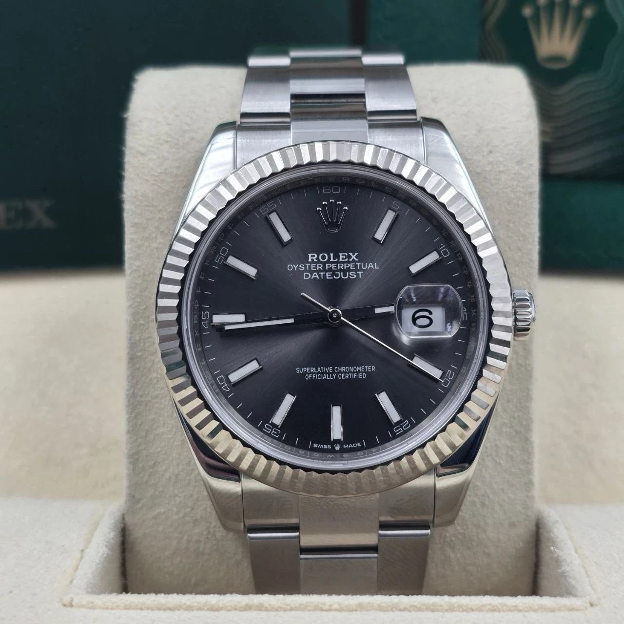 2021 PAPERS Rolex Datejust 41mm 126334 Steel Oyster Rhodium Gray BOX + 2025 RSC