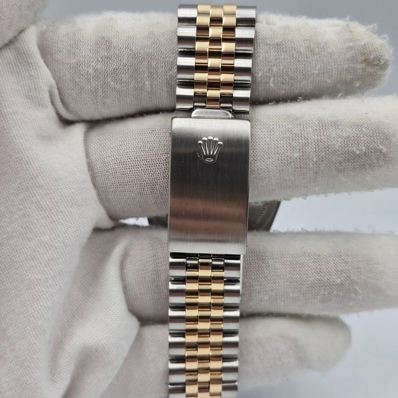 Rolex Datejust 36mm Blue Stick Dial Two Tone 18K Yellow Gold Jubilee 16233