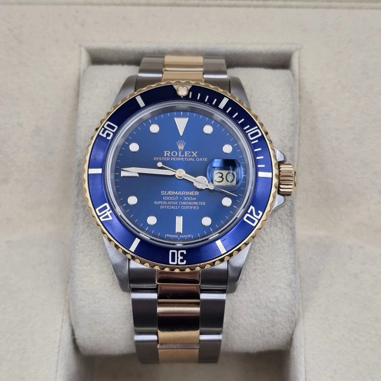 2023 RSC Rolex Submariner Date 18K Gold Blue Stainless Steel 40mm Watch 16803