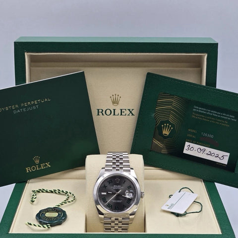 NEW 2025 Rolex Datejust 41mm 126300 Steel Jubilee Wimbledon Dial UNWORN