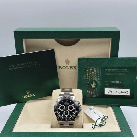 MINT 2023 PAPERS Rolex Daytona 116500LN Black Ceramic 40mm Steel Watch BOX