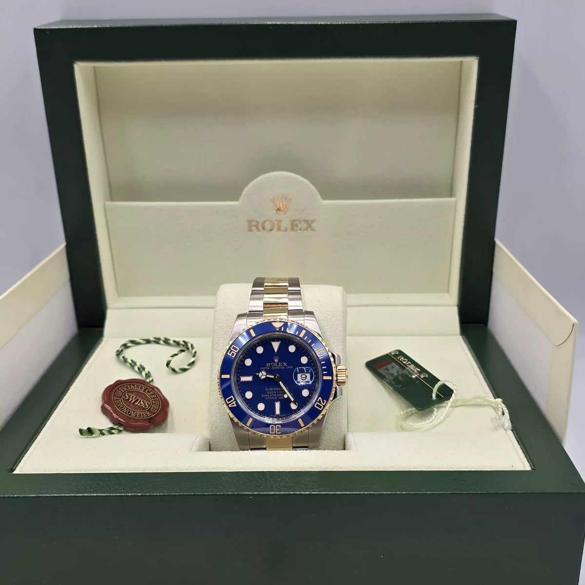 PAPERS Rolex Submariner Date Ceramic 40mm Two-Tone Blue 116613 BOX + 2017 RSC