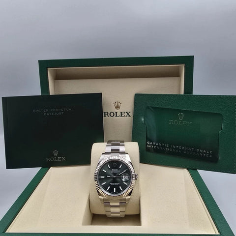 NEW 2025 Rolex Datejust 41mm 126334 Oyster Mint Green Dial Fluted Bezel UNWORN