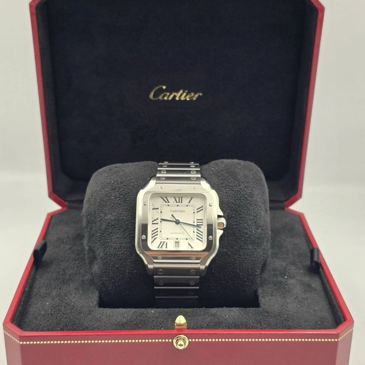 NEW Cartier Santos de Cartier Stainless Steel White Dial WSSA0018 UNWORN