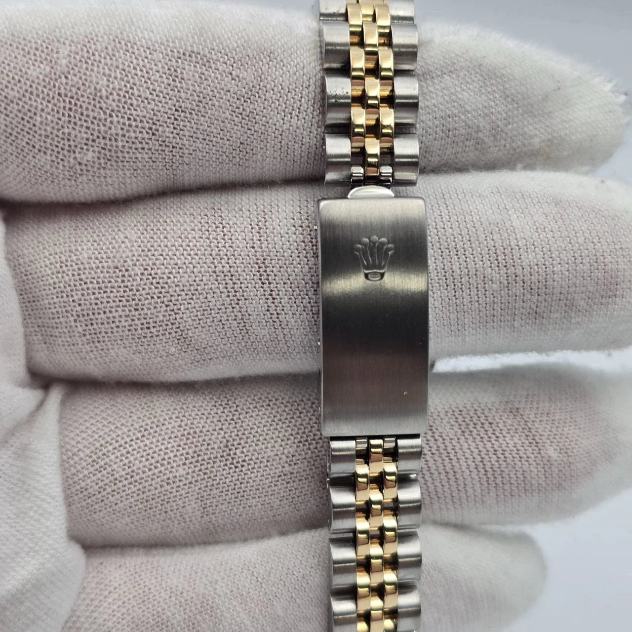 Rolex Oyster Perpetual 24mm Factory SILVER Dial TT Gold Steel Jubilee 67193