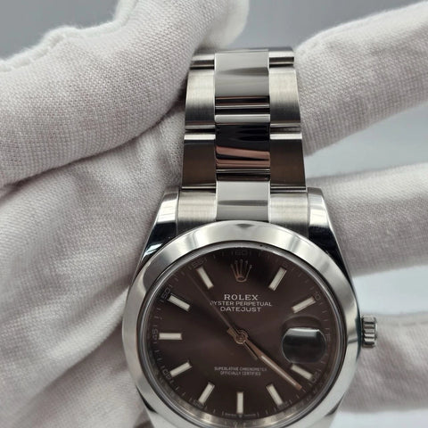 Rolex Datejust 41mm 126300 Rhodium Stick Dial Smooth Bezel Oyster