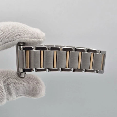 Cartier Tank Francaise Quartz Ladies 18k Gold & Steel Silver Dial 2302