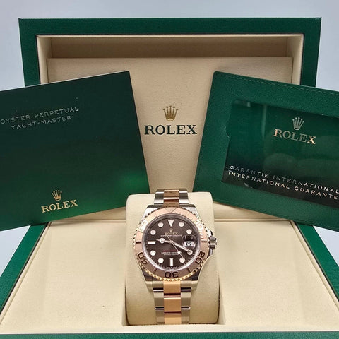 2025 NEW Rolex Yacht-Master Two Tone Rose Gold 40mm Chocolate Dial 126621 UNWORN
