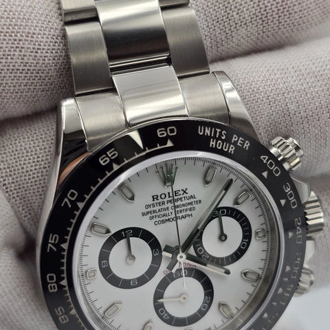 2021 PAPERS Rolex Daytona 116500LN Panda White Dial Ceramic 40mm Steel Watch BOX