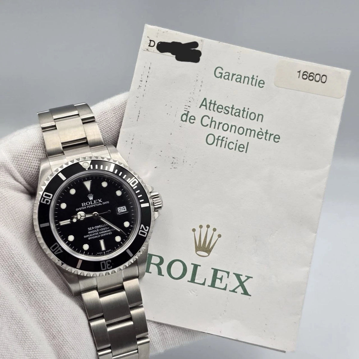 MINT PAPERS 2006 Rolex Sea-Dweller 16600 Stainless Steel Black Dial 40MM Watch