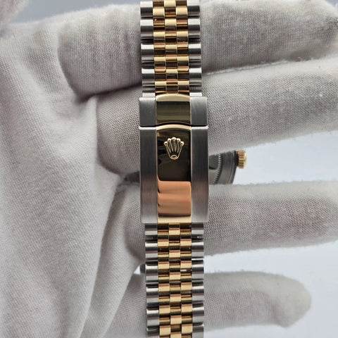 2019 PAPERS Rolex Datejust 41mm 126333 Two Tone Jubilee Black Diamond Dial BOX