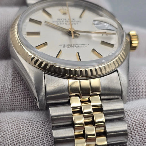 Rolex Datejust Silver Dial Two-Tone Yellow Gold Jubilee 16013 36mm Watch