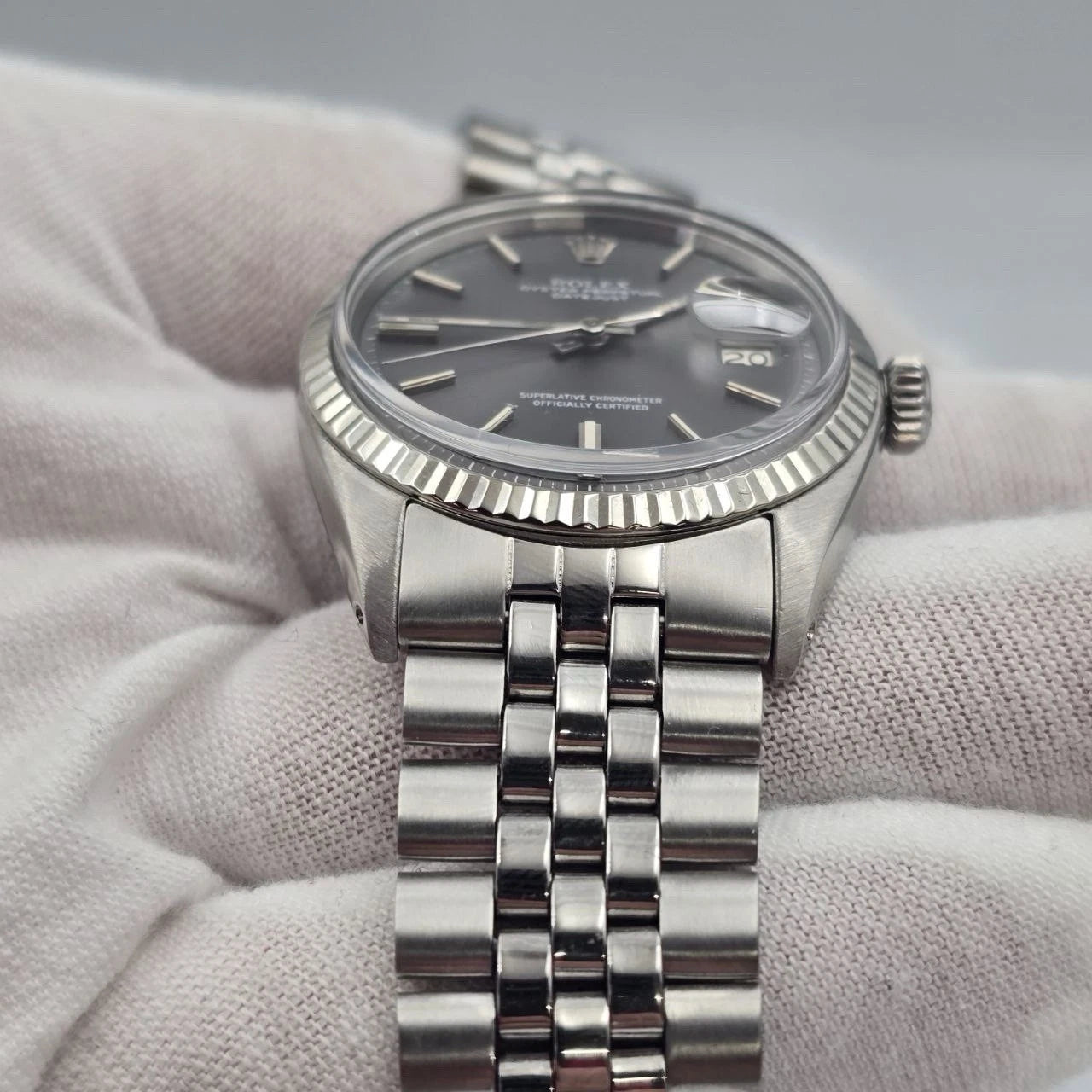 Rolex Datejust 1601 Stainless Steel Factory Grey Dial Jubilee 36mm Watch