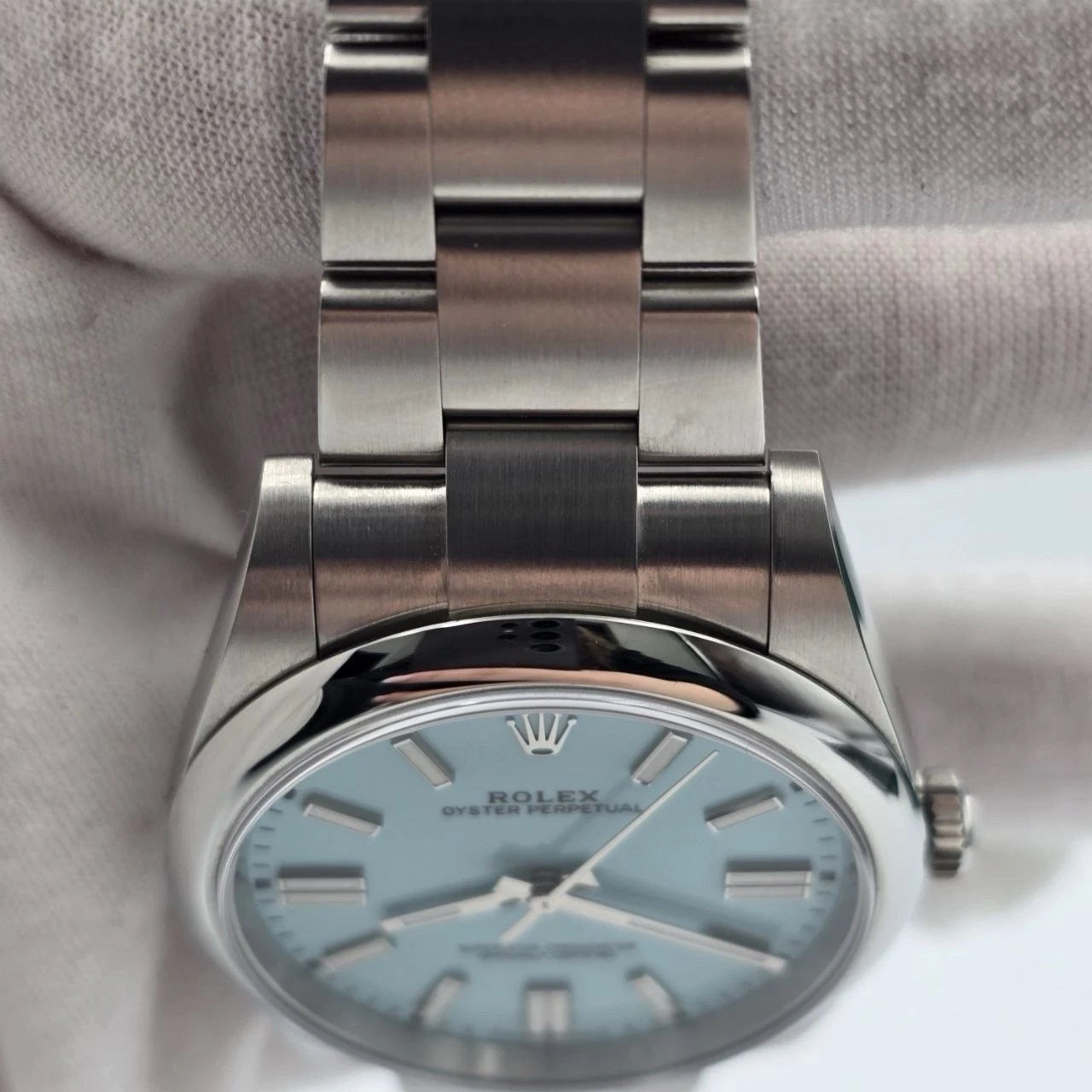 2022 PAPERS Rolex Oyster Perpetual 41mm Turquoise Tiffany Blue Steel 124300 BOX